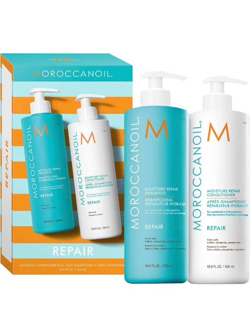 NEW Half-Liter Set Moroccanoil Moisture Repair Shampoo & Conditioner